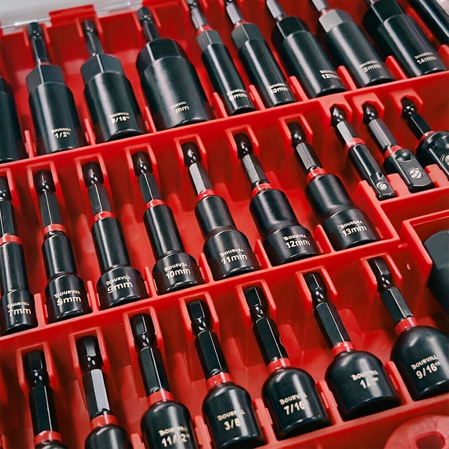 BOURVILL 80pcs High-quality Magnetic Impact Screwdriver Set, Including Metric An