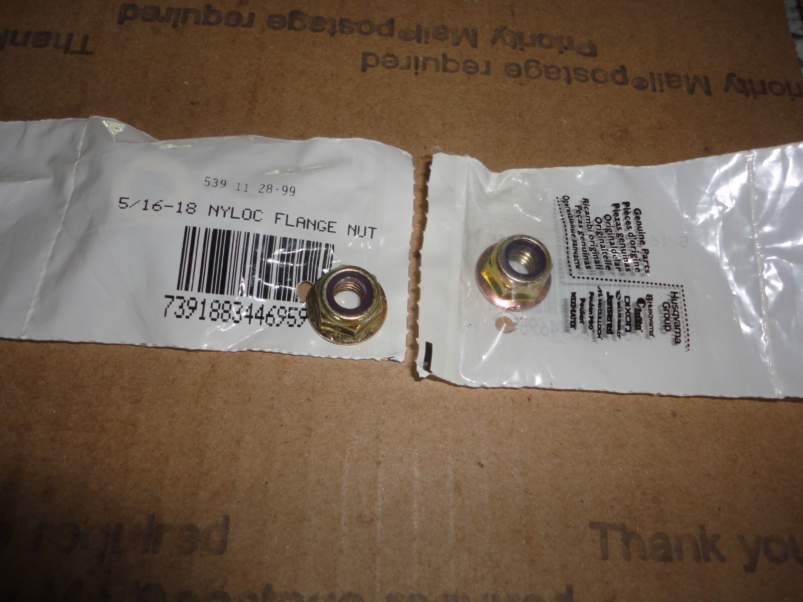 PKG. of 2 New Genuine AYP Dixon HUSQVARNA 5/16-18 NYLOC FLANGE NUT 539112899