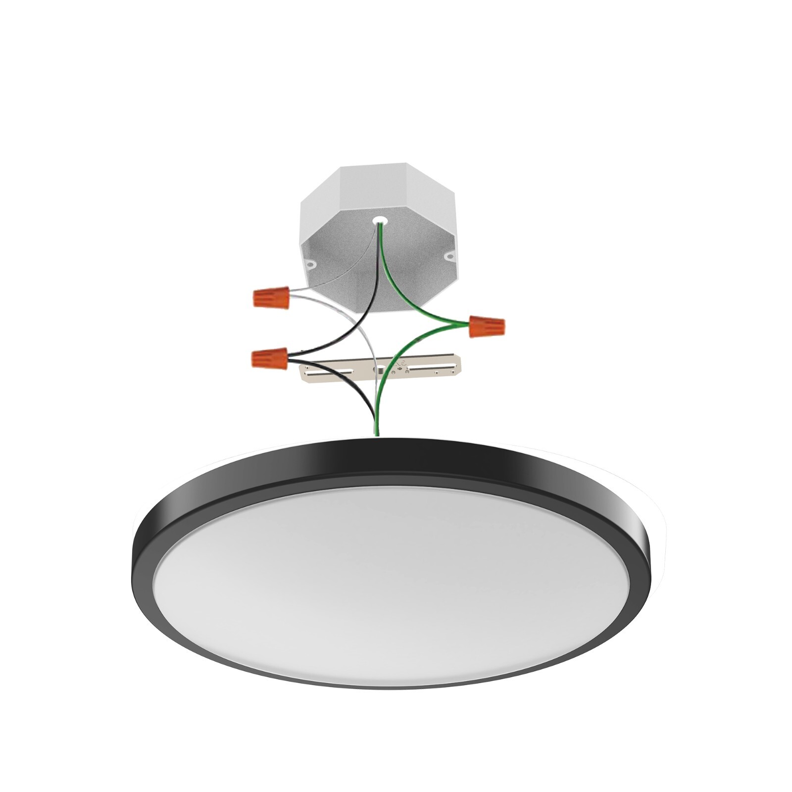 LED Flush Mount Ceiling Light 10 in. Matte Black Round Dimmable 4000K Daylight