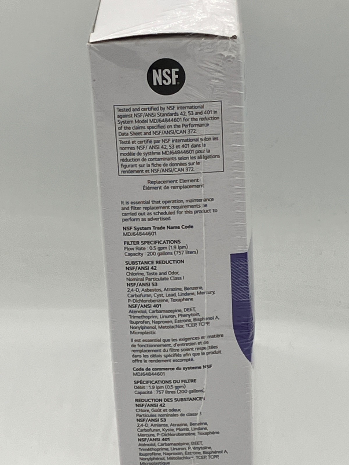 2 Pk Genuine LG LT1000P2 6-Month /200 Gal Refrigerator Replacement Water Filter