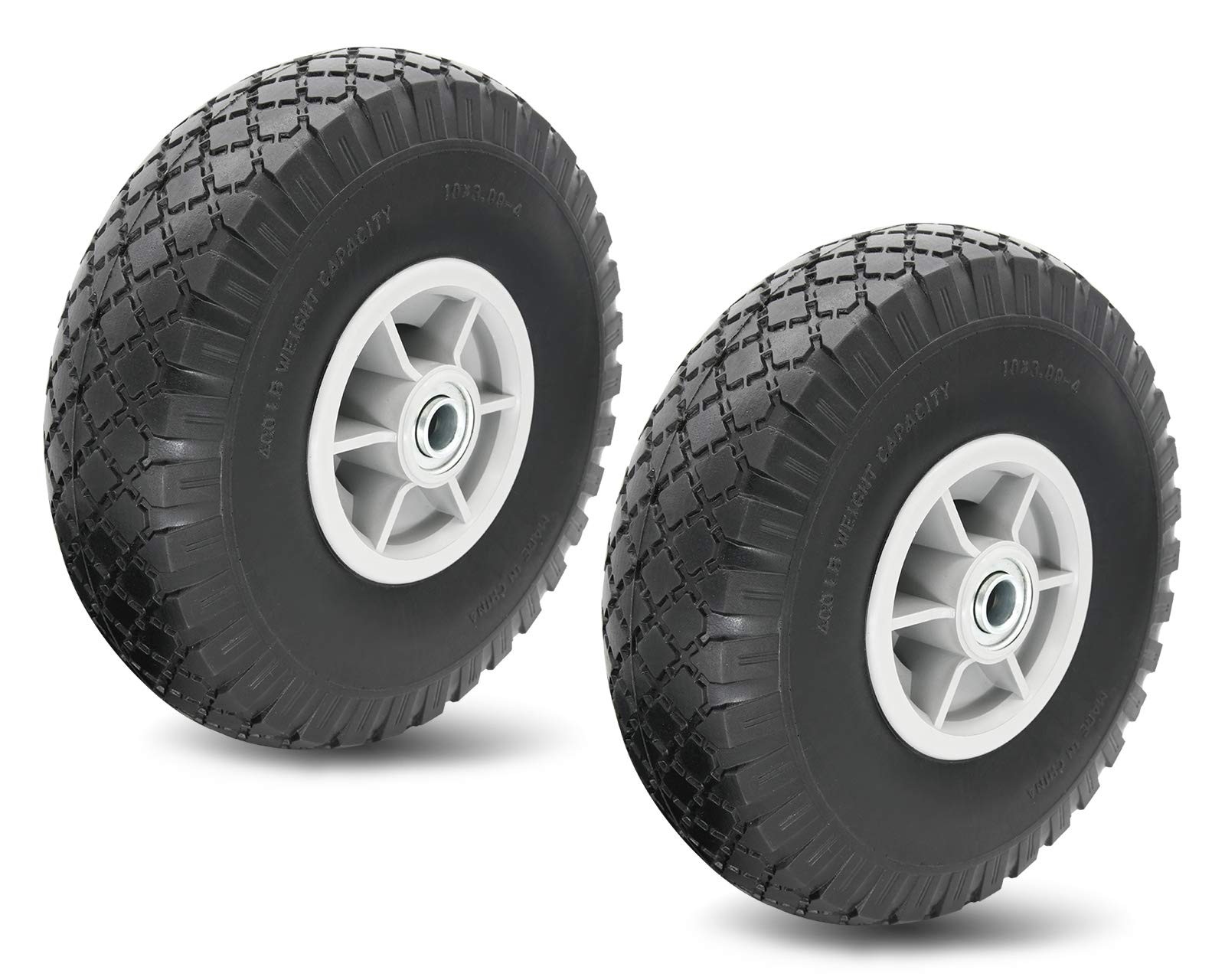 10×3.00-4 Flat Free Tire, 10″ Heavy Duty Replacement Tire and Wheel Assemblie…