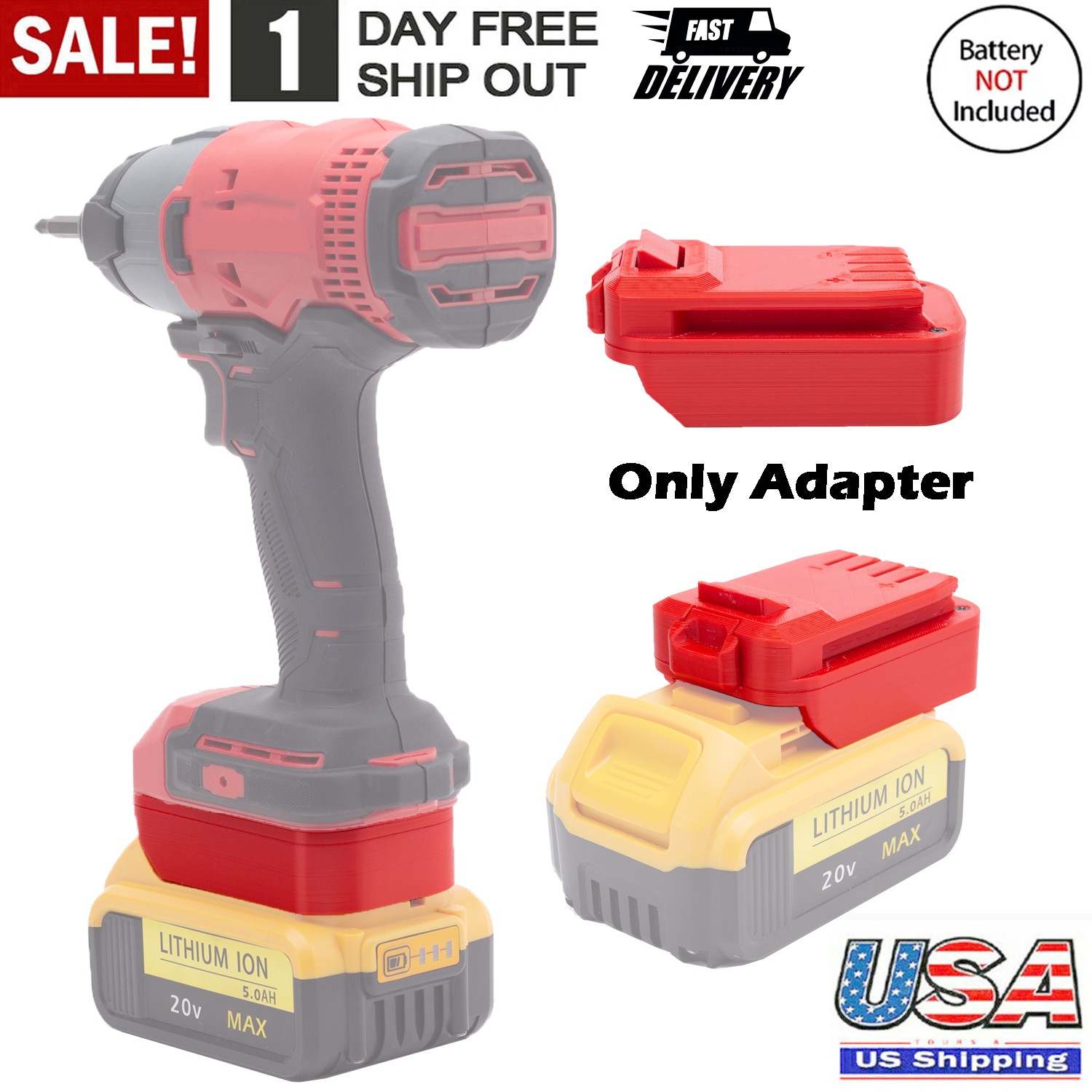 For Dewalt 20V Max Battery Adapter to For Craftsman V20 20V Power Cordless Tools