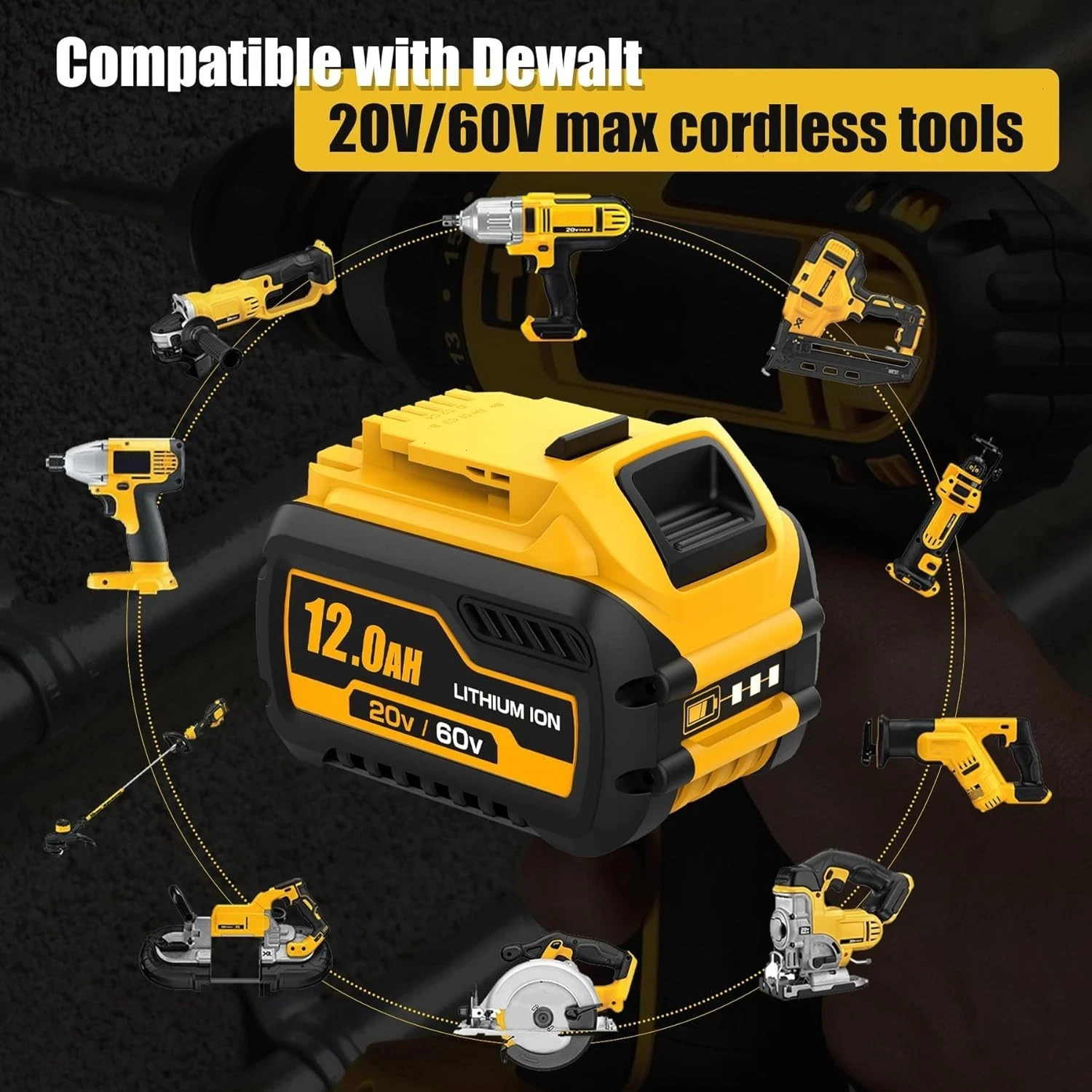 2/4Pack For DEWALT FLEXVOLT 20V/60V MAX 12.0Ah Lithium Battery DCB609-2 DCB612