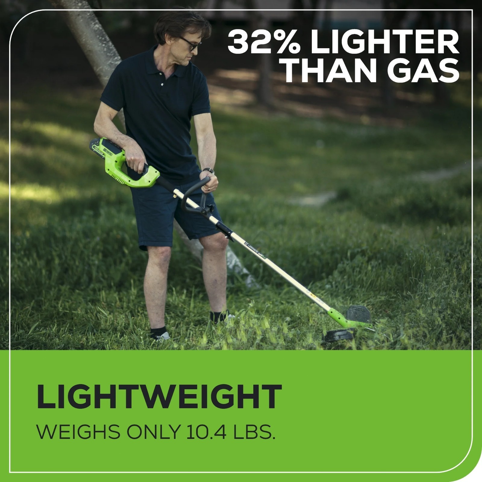 Greenworks 40V 12″ Cordless Brushed Battery String Trimmer (Tool Only) SBST4000