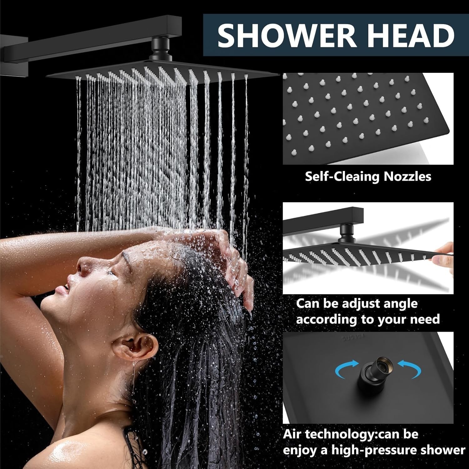 Shower Faucet Set Rain Shower System with Handheld Spray Bathroom Shower Combo..
