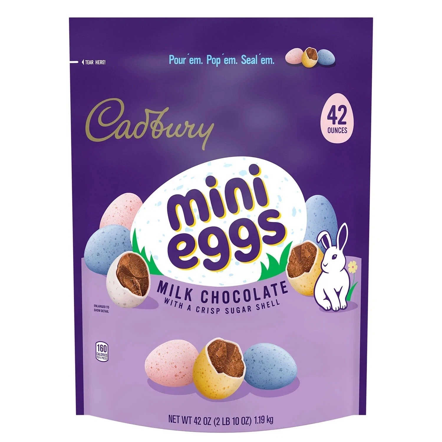 Cadbury MINI EGGS Milk Chocolate Crisp Sugar Easter Candy Shell 42 OZ Bag