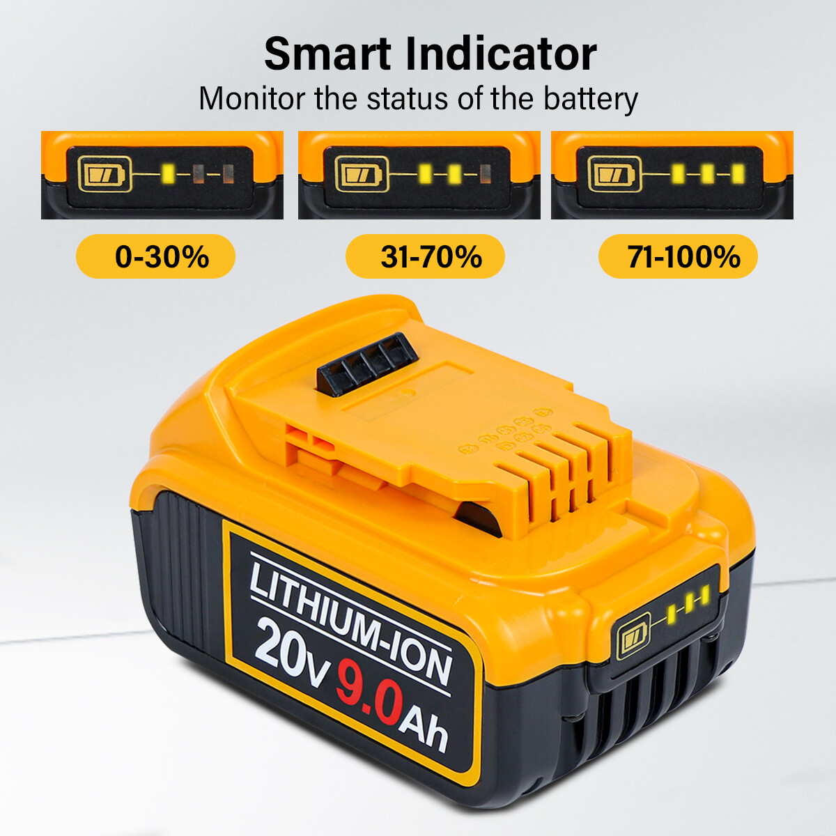Battery For DeWalt 20V Max 9.0AH Lithium Battery DCB206 DCB201-2 DCB200-2