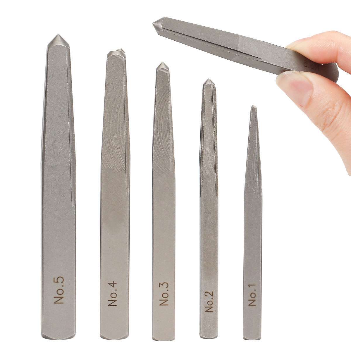 5 Pcs/ Set Straight Fluted Screw Extractor Drill Square Easy Out Extraction Tool
