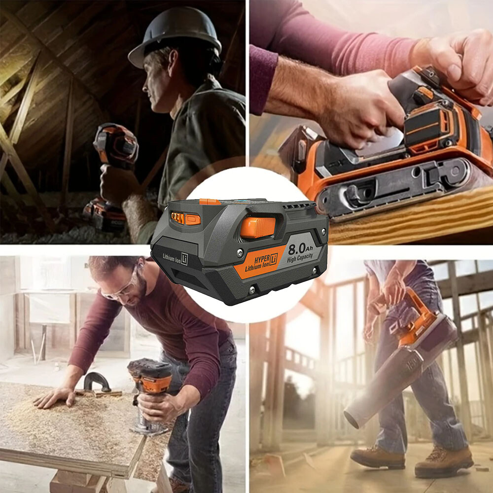 New For Ridgid R840087 6Ah 8Ah Lithium Battery Rigid 18 Volt R840085 Power Tools