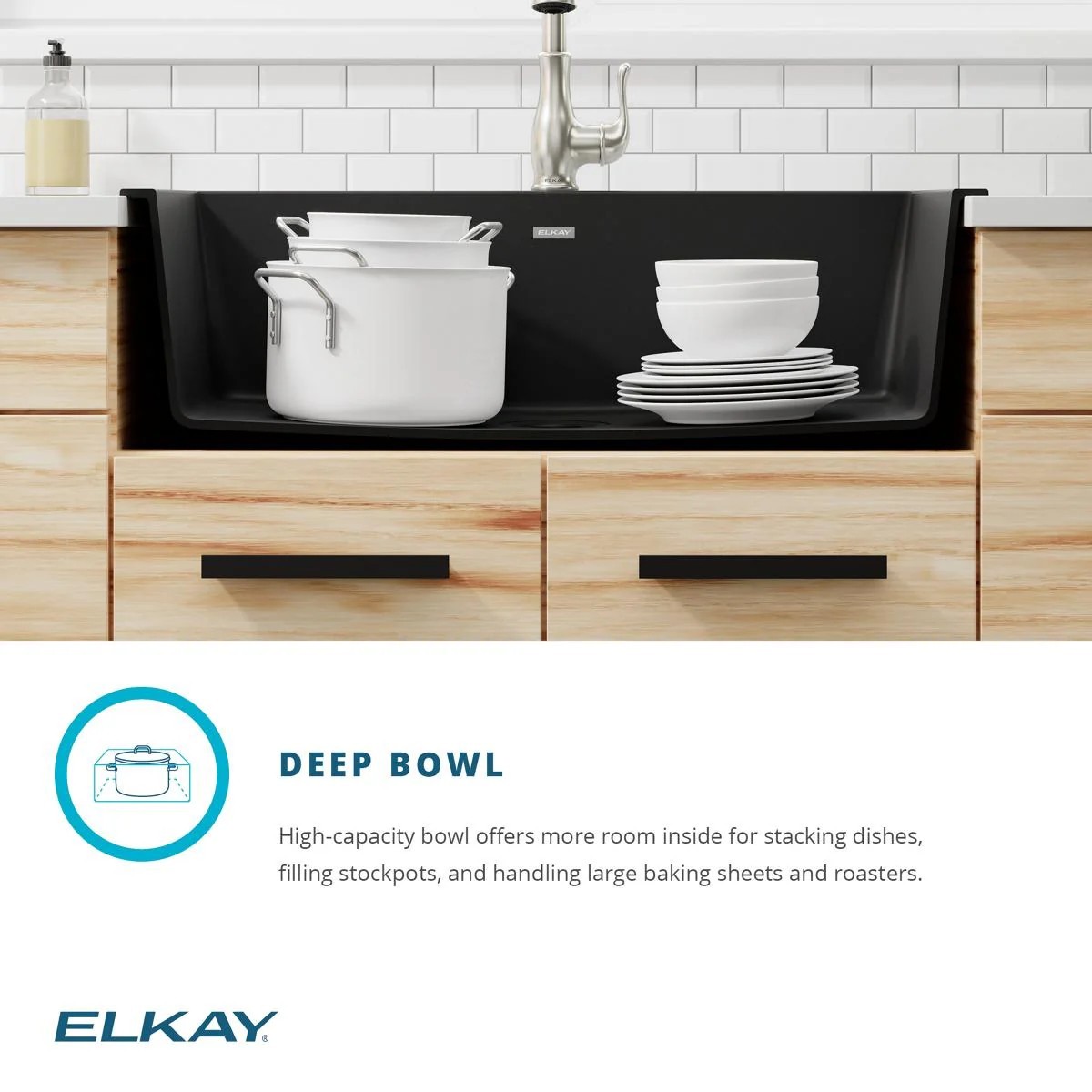 Black 30″ x18″ Large Undermount Kitchen Sink, Single Bowl Granite Composit