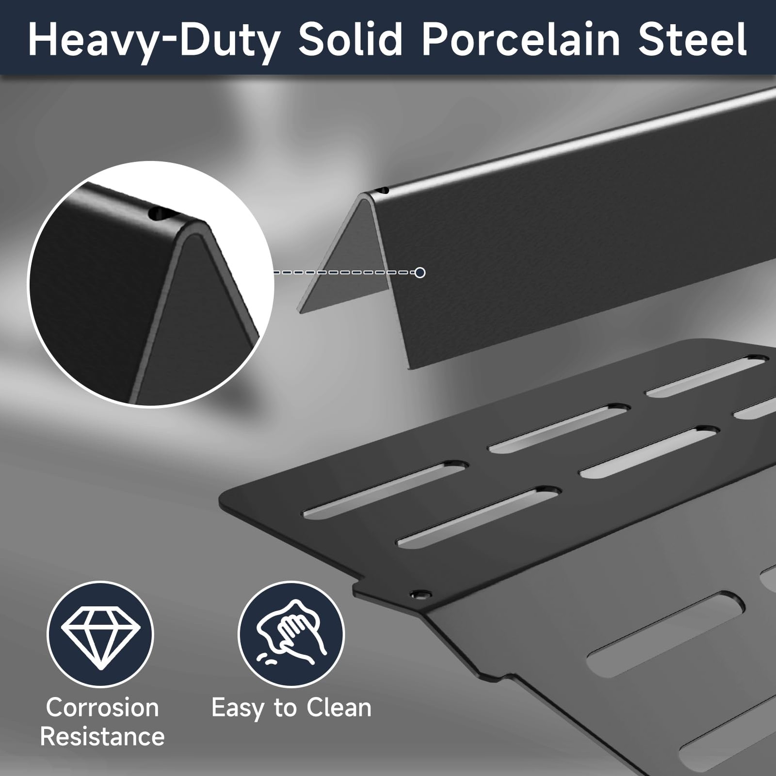 7-Pack Porcelain Steel Flavorizer Bars and Heat Deflectors for Weber 7620 7622