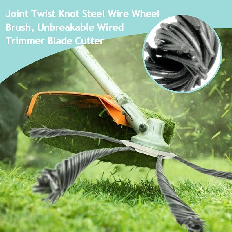 2pcs Steel Wire Grass Trimmer Head Tool Kit Lawn Mower Weeding Head Brush Cutter