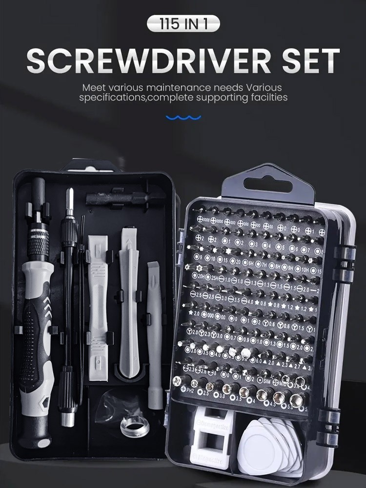 Magnetic Precision 115 in 1 Repair Screwdriver Set PC Phone Electronics Tool KBD