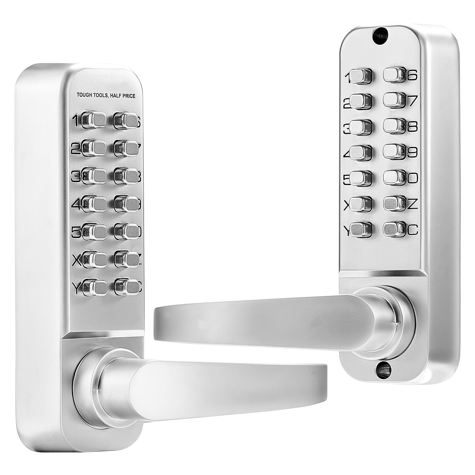 Mechanical Keyless Entry Door Lock 14 Key Mechanical Keypad Lock for Home Sliver