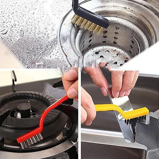 3Pcs Mini Wire Brush Brass Stainless Steel Nylon for Cleaning and Rust Removing