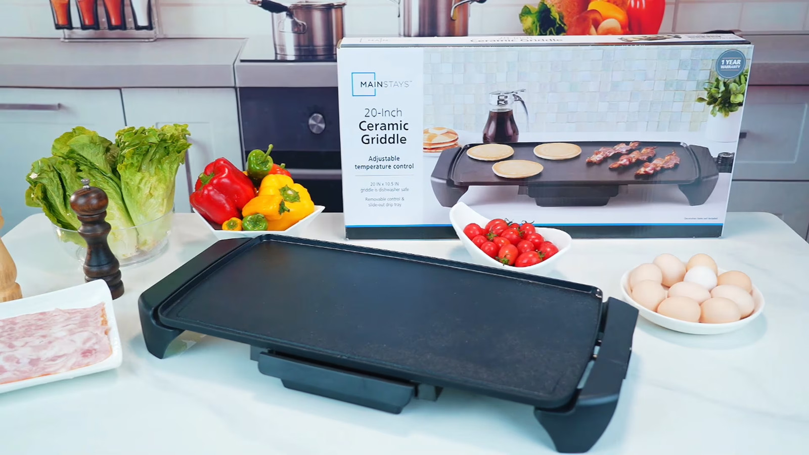 20” Electric Griddle – Non-Stick, Temperature Control,1500 W,Ceramic Coating