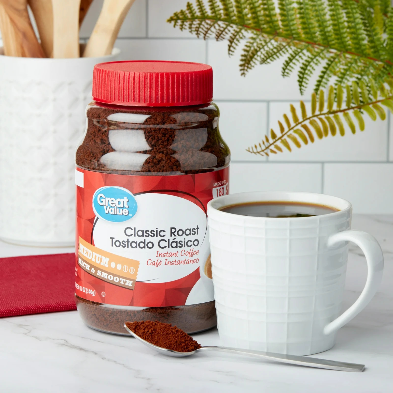 Great Value Classic Medium Roast Instant Coffee, 12 oz