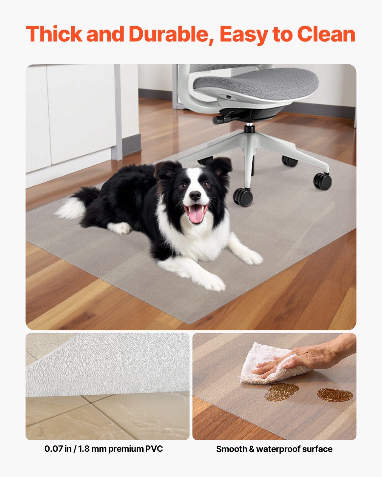 Uimoso Chair Mat 36 x 48-inch Transparent Office Hard Floors Carpet Protector