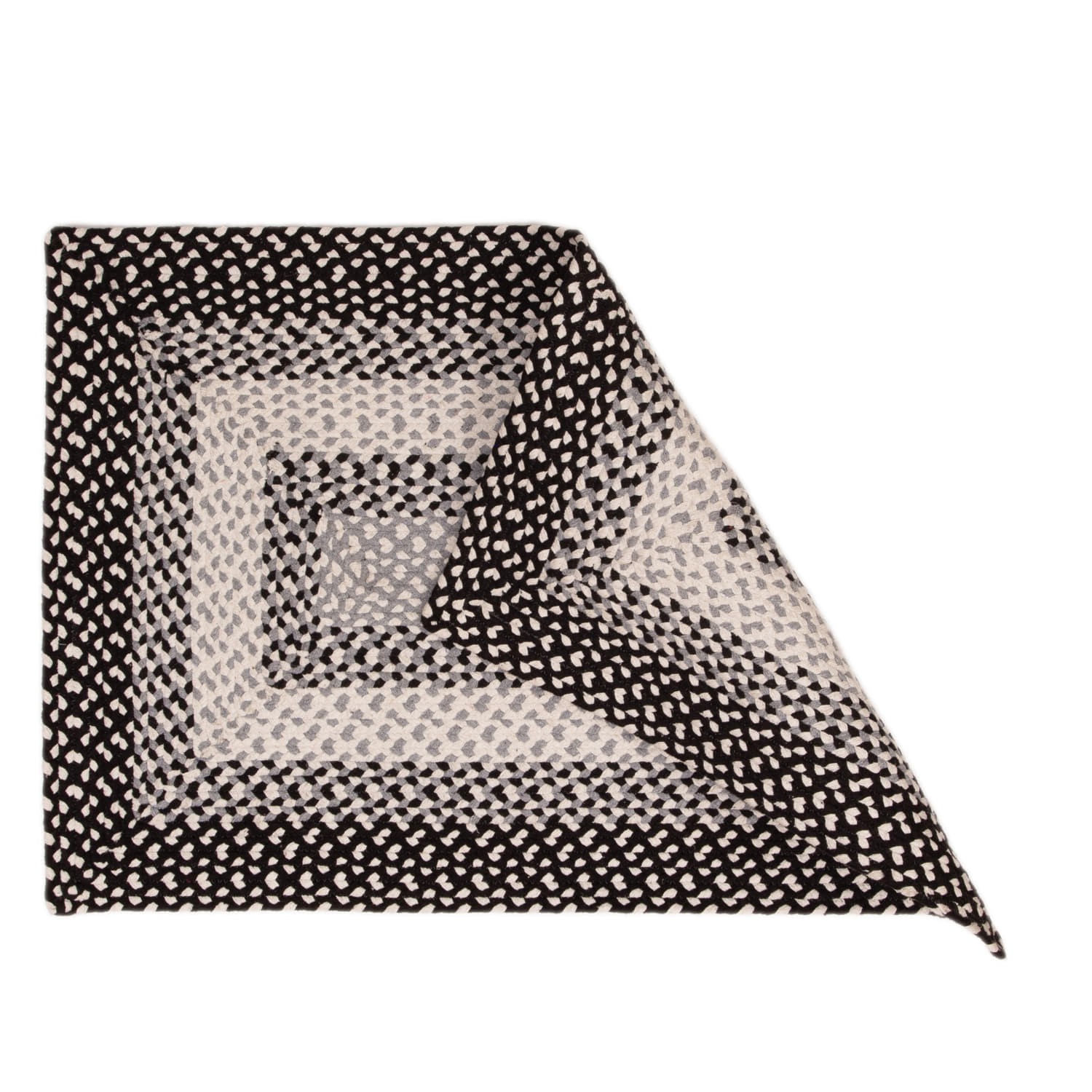 Farmhouse Braided Area Rug Black White & Gray Rug for Living Rooms and Bedroom