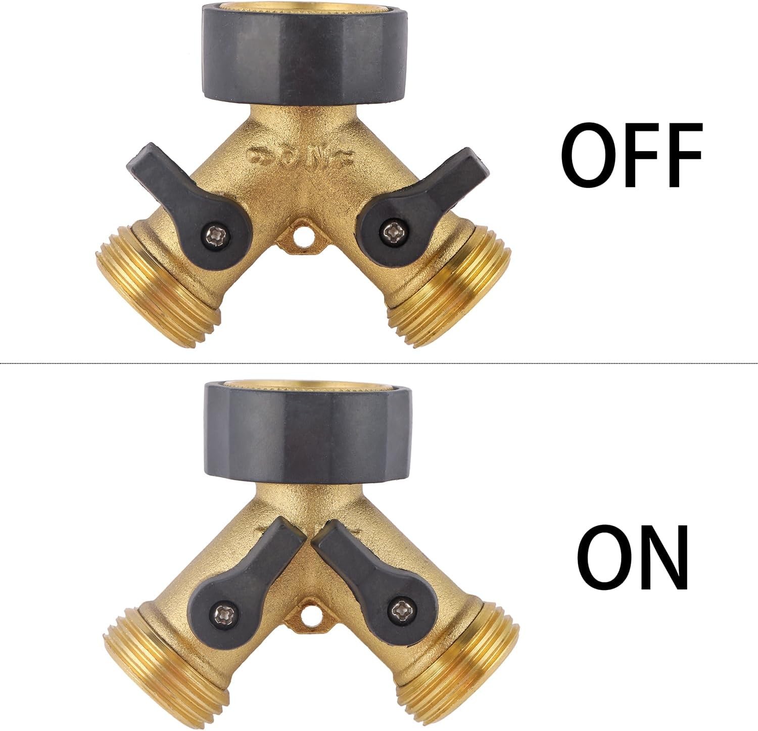 Hose Splitter, Garden Hose Splitter Heavy Duty 2 Way, Solid Brass Water Hose Y S