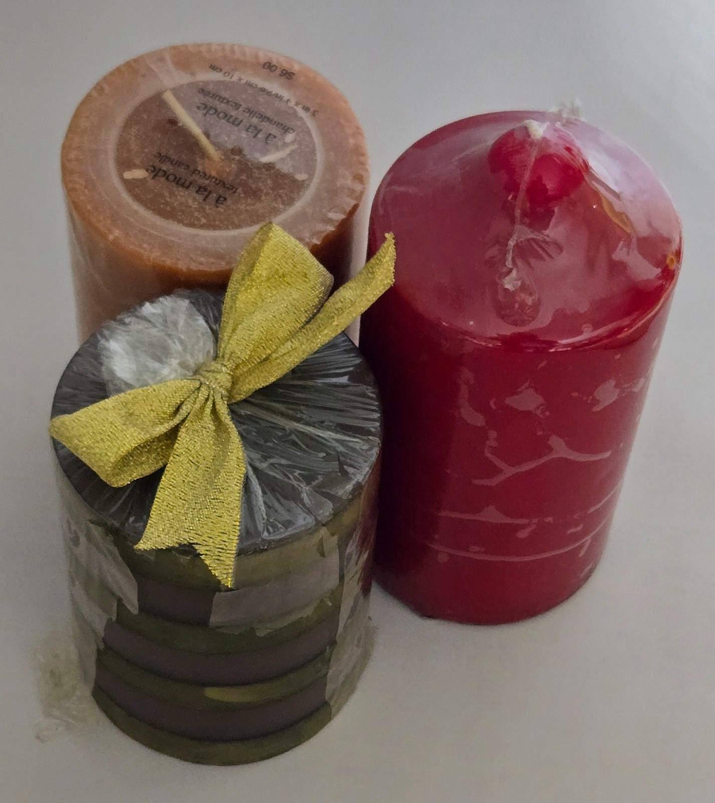 NEW Lot of Three Beautiful Pillar Candles (See Details in Description Below)