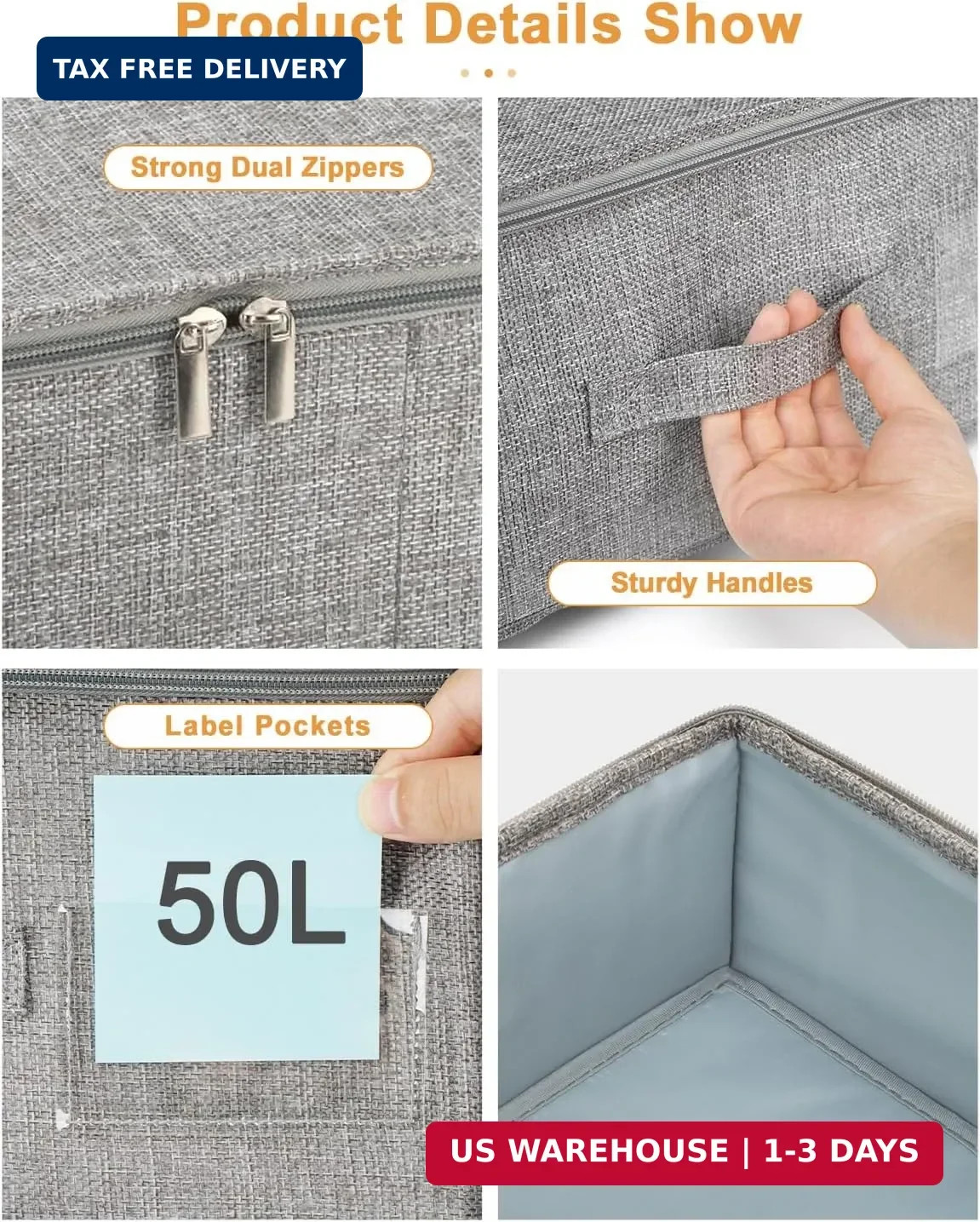 6.7 in Tall Sturdy Under Bed Storage Container with Lid, 2Pack, Gray | St