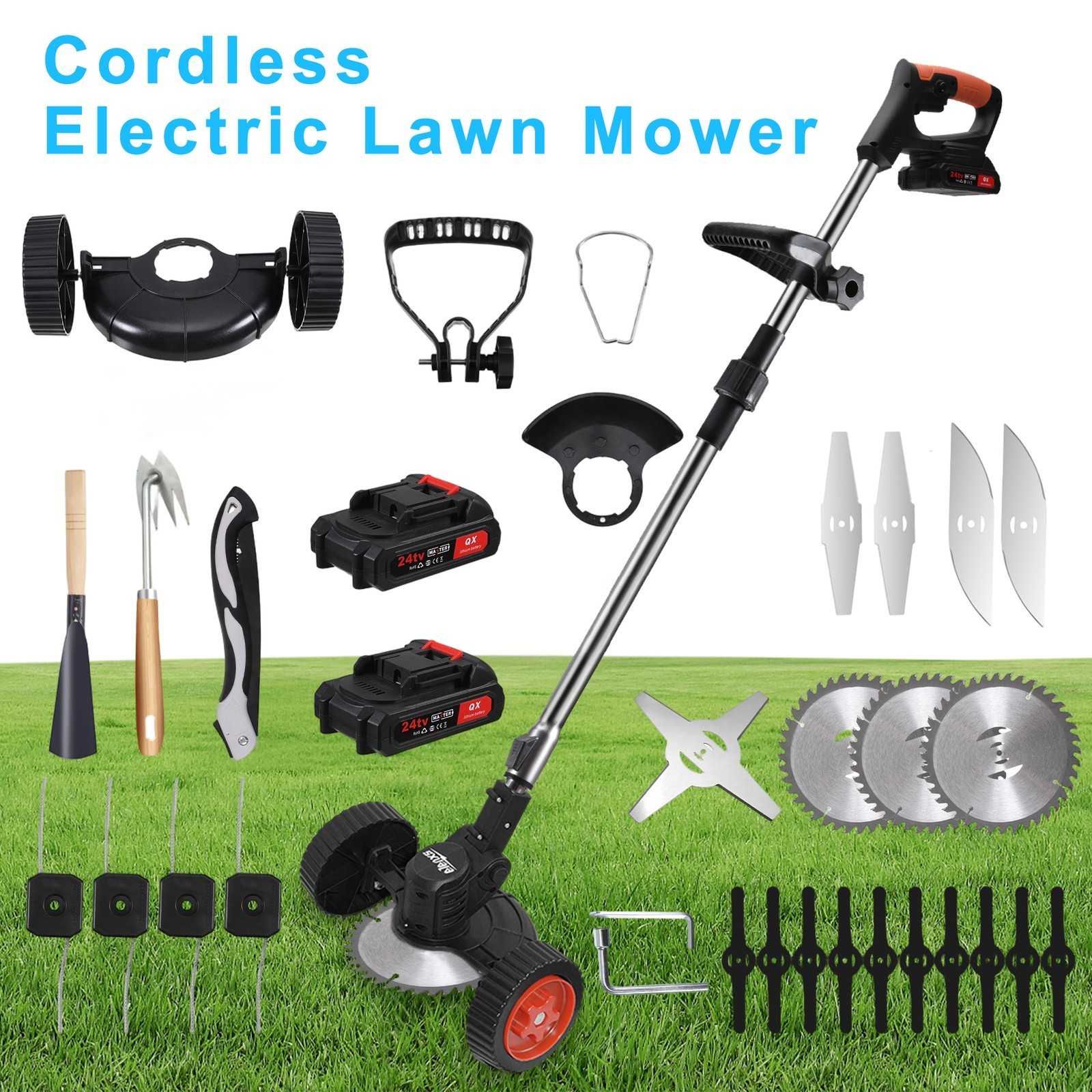 Electric Cordless Grass String Trimmer Lawn Edger Weed Wacker Cutter +2 Battery