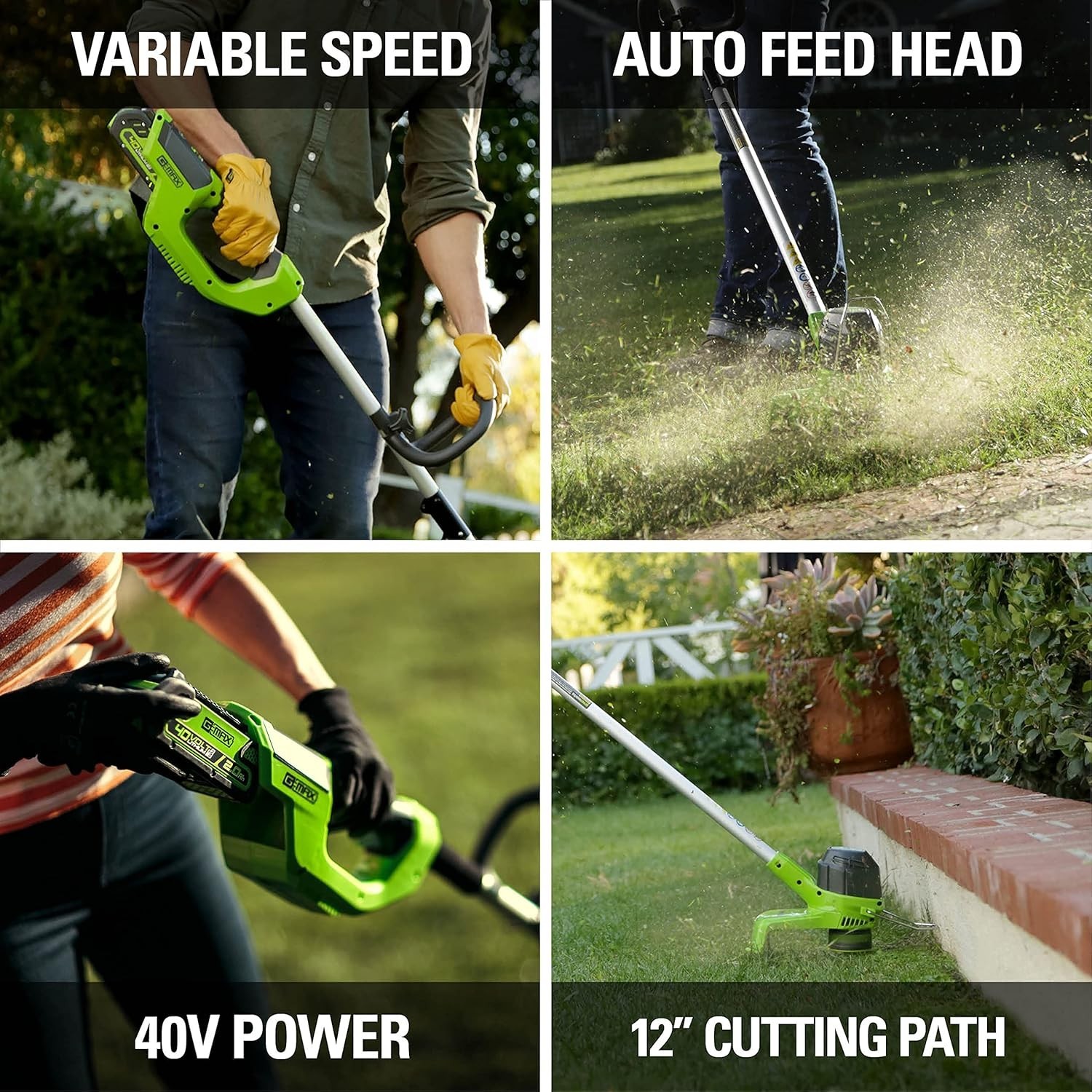 40V 12-Inch Cordless String Trimmer, Battery and Charger Not Included,