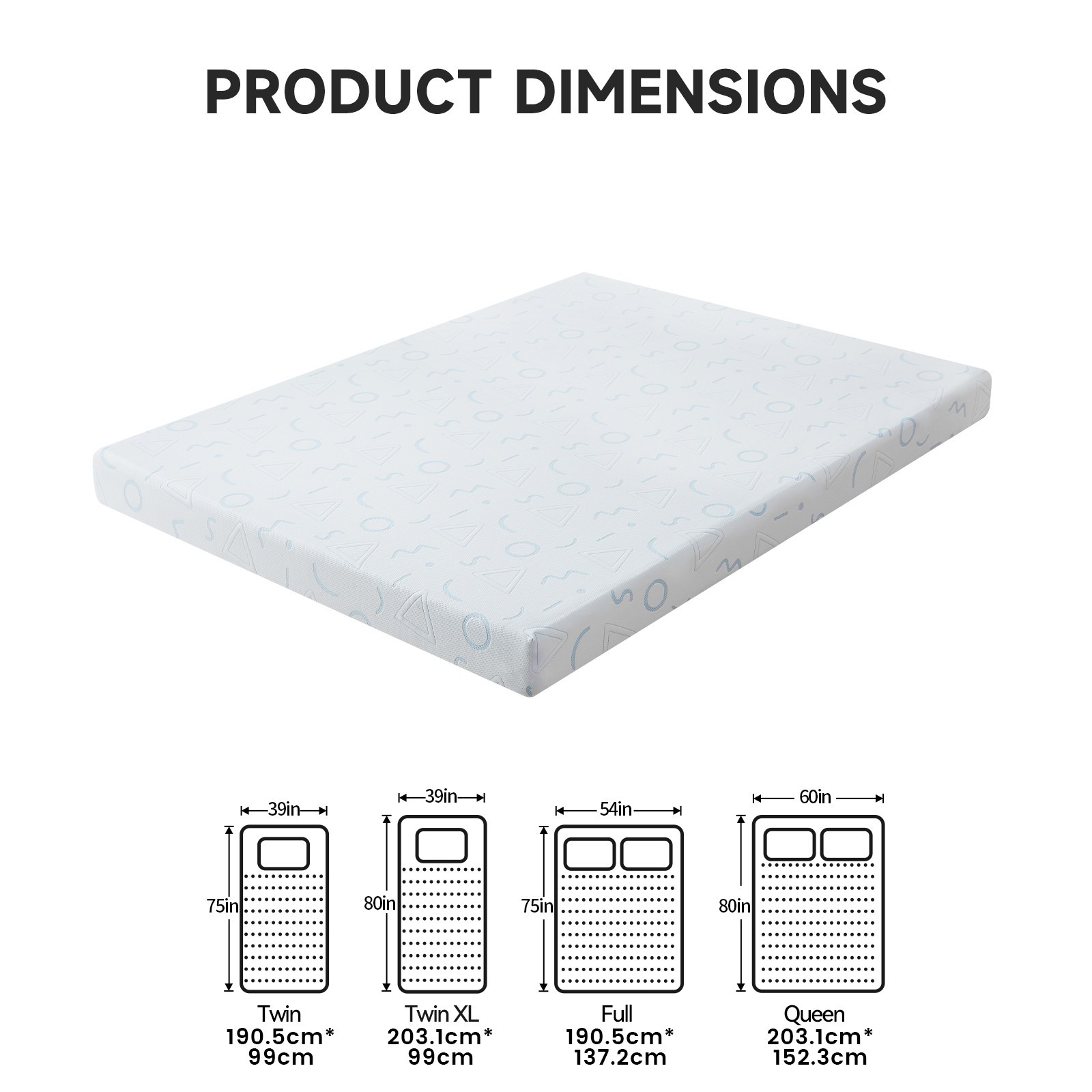 5″ 6″ Gel Memory Foam Mattress, CertiPUR-US Certified and Breathable, bed in Box