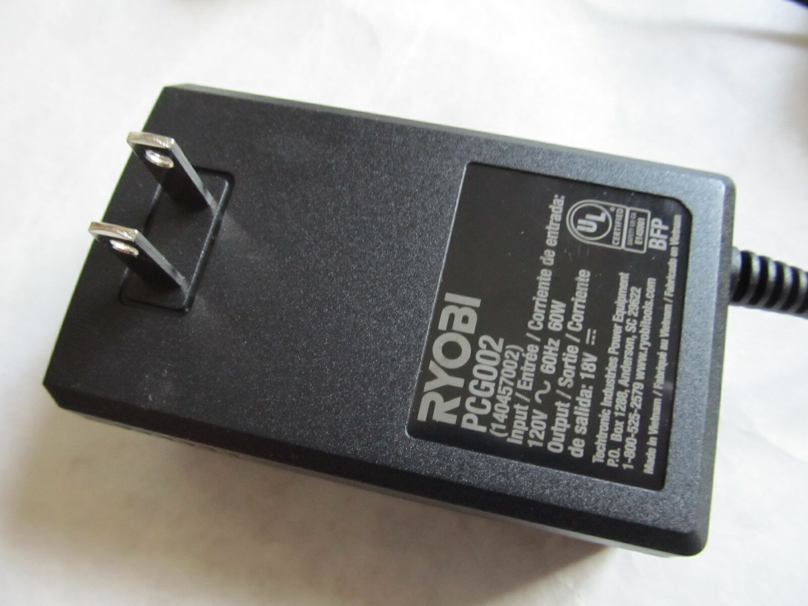 Ryobi Battery Charger OEM PCG002 Authentic 18V ONE+ Li-Ion ORIGINAL