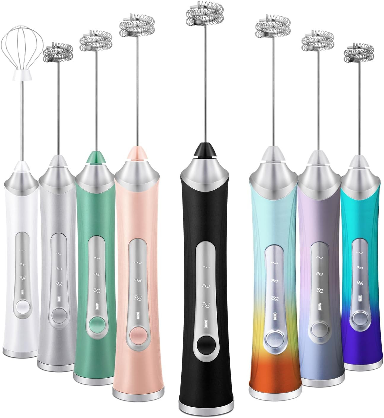 Rechargeable Milk Frother Handheld for Coffee,3 Speeds Frother Wand with Stand,