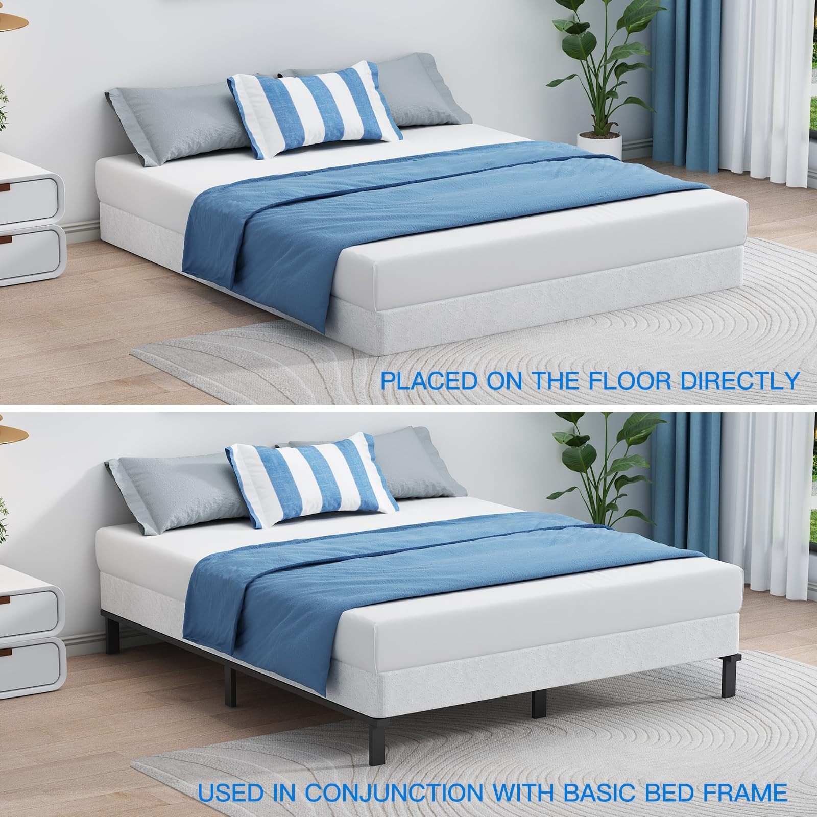 Box Spring 5 in Steel Bed Mattress Foundation Folding Queen Size