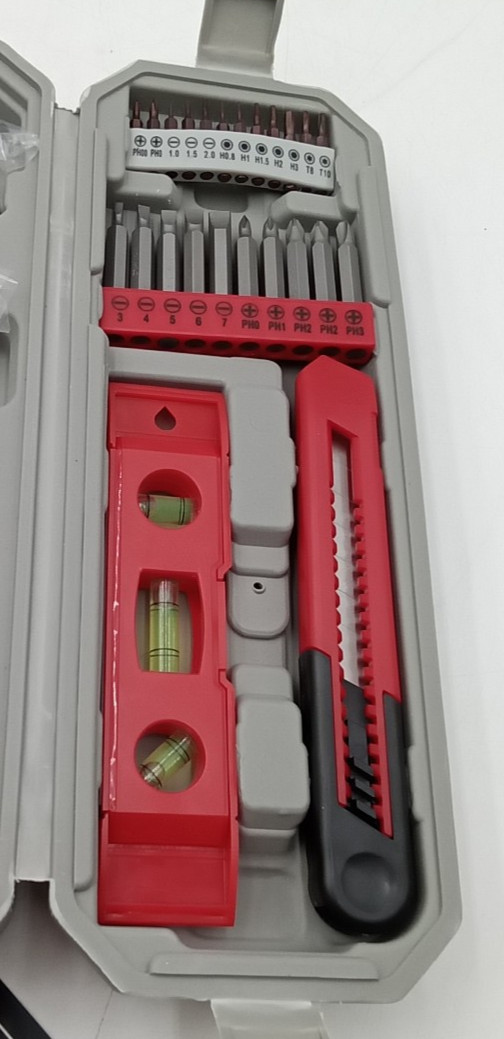 Hi-Spec Drill Set 58Pc Red Tool Set 8V USB Electric Drill Driver DT30336