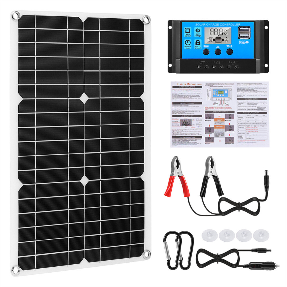 400W Watt Flexible Solar Panel 12V Mono Home RV Rooftop Camping Off-Grid Power