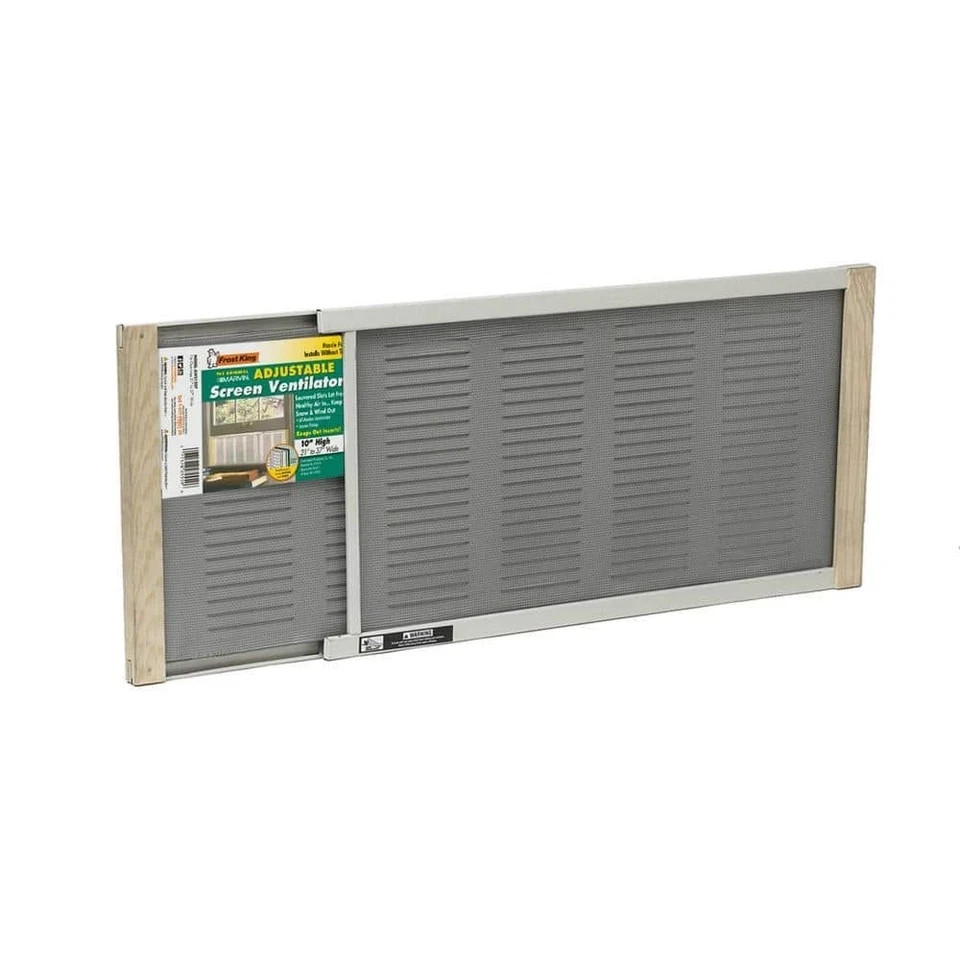 37 in. x 10 in. Grey Aluminum Adjustable Screen Ventilator