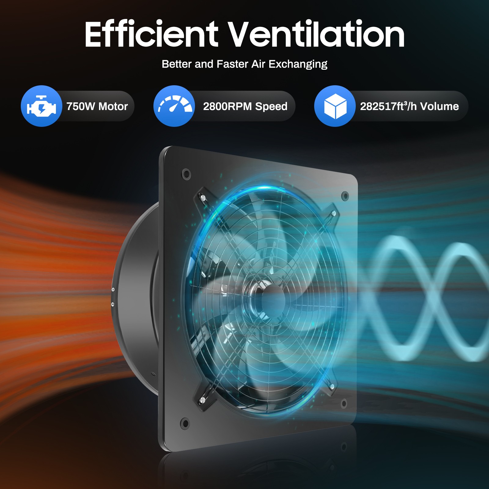 16 Inch Industrial Ventilation Extractor Axial Exhaust Air Blower Fan Commercial