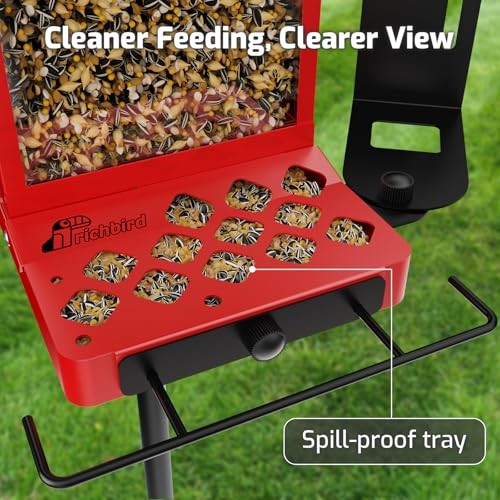 All-Metal Bird Feeder, Wall & Pole Mountable, 2.4L Large Capacity, Heavy-Duty