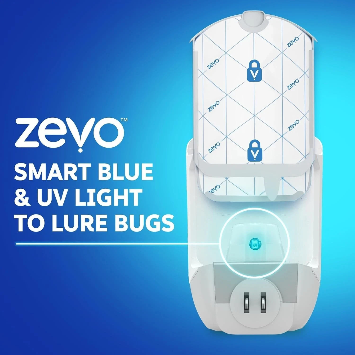 Zevo Flying Insect Trap (2 Plug-in Bases + 2 Cartridges) Featuring Blue UV Light