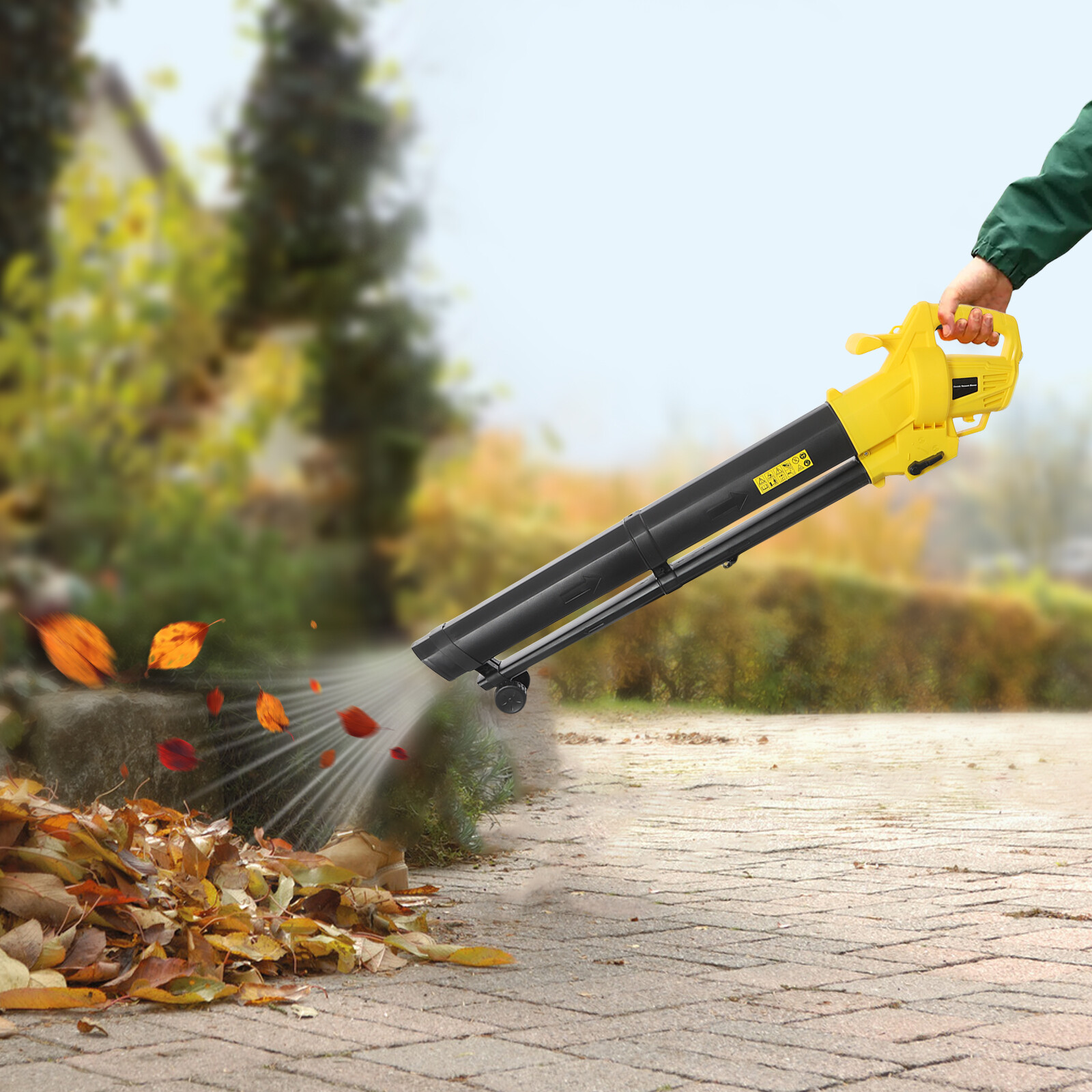 3-in-1 Electric Leaf Blower Vacuum Combo 466CFM Yard Leaf Blower w/35L Bag 110V