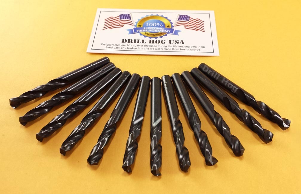 1/4″ Stubby Bit Machine Screw Stub Length Drill Hog USA Lifetime Warranty 12 Pcs