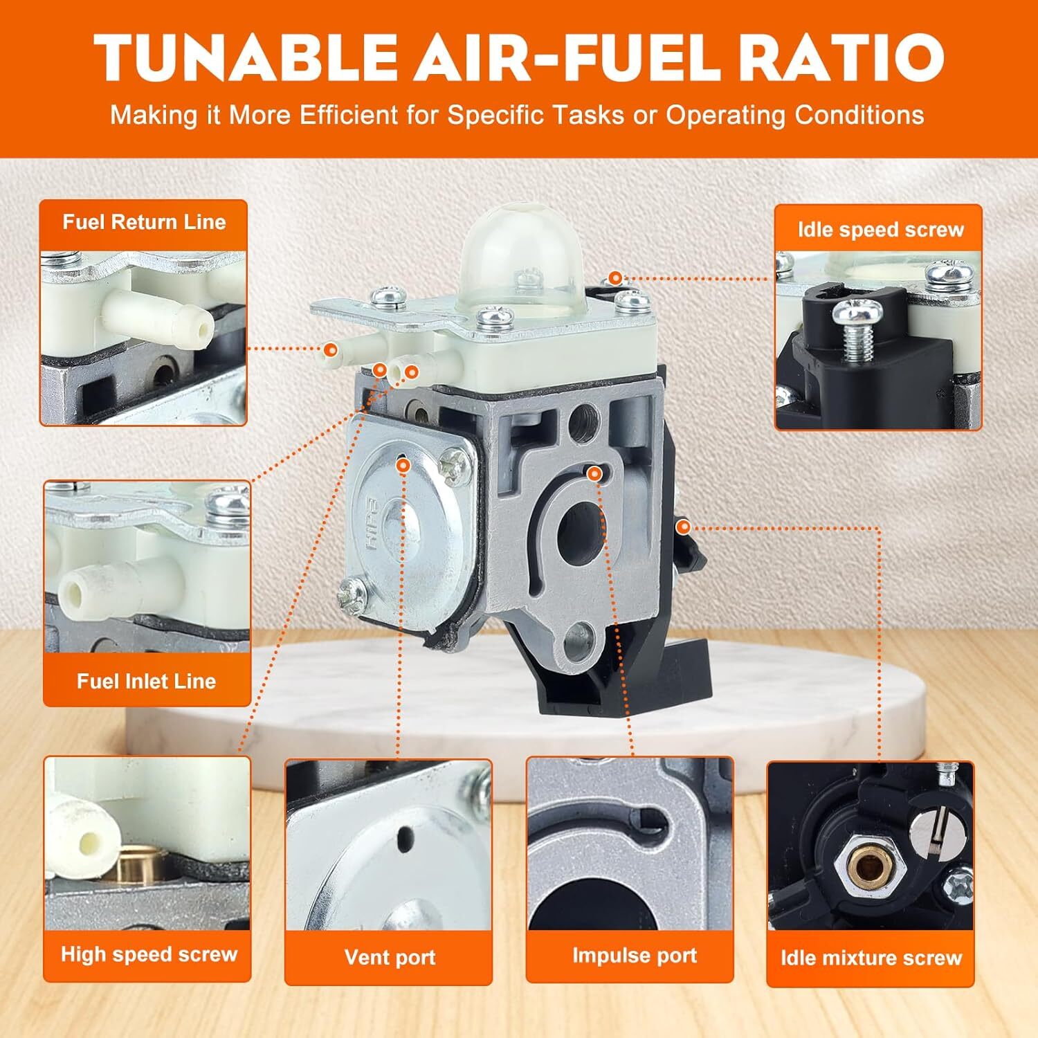 SRM225 Carburetor RB-K93 A021001692 For ECHO GT225 PAS225 PE225 PPF225 SHC225