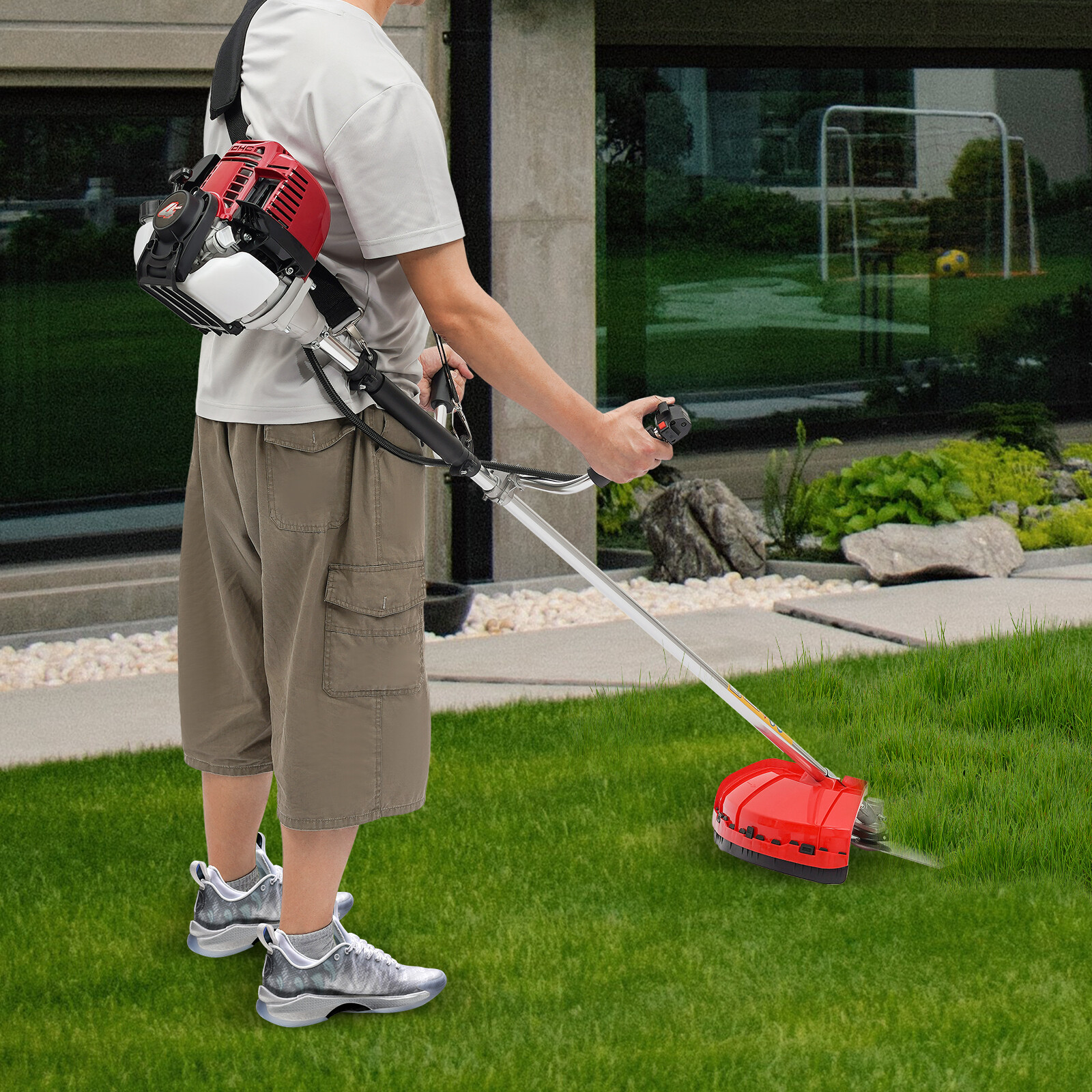35.8CC Grass String Trimmer Gas Powered Gas Straight Shaft Weed Eater 4-Cycle US