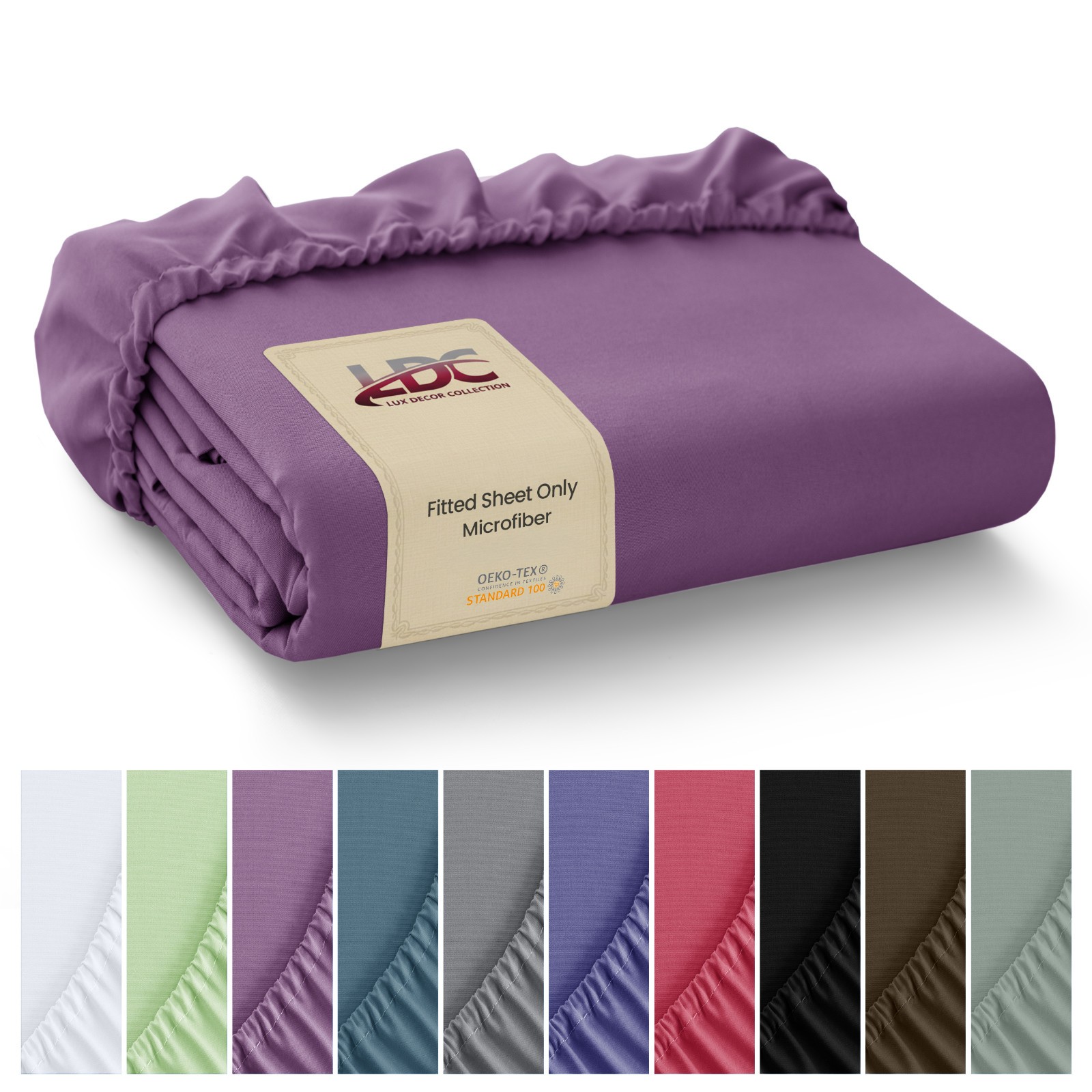 Premium Fitted Sheet Solid Deep Pocket Soft Microfiber Breathable Bottom Sheets