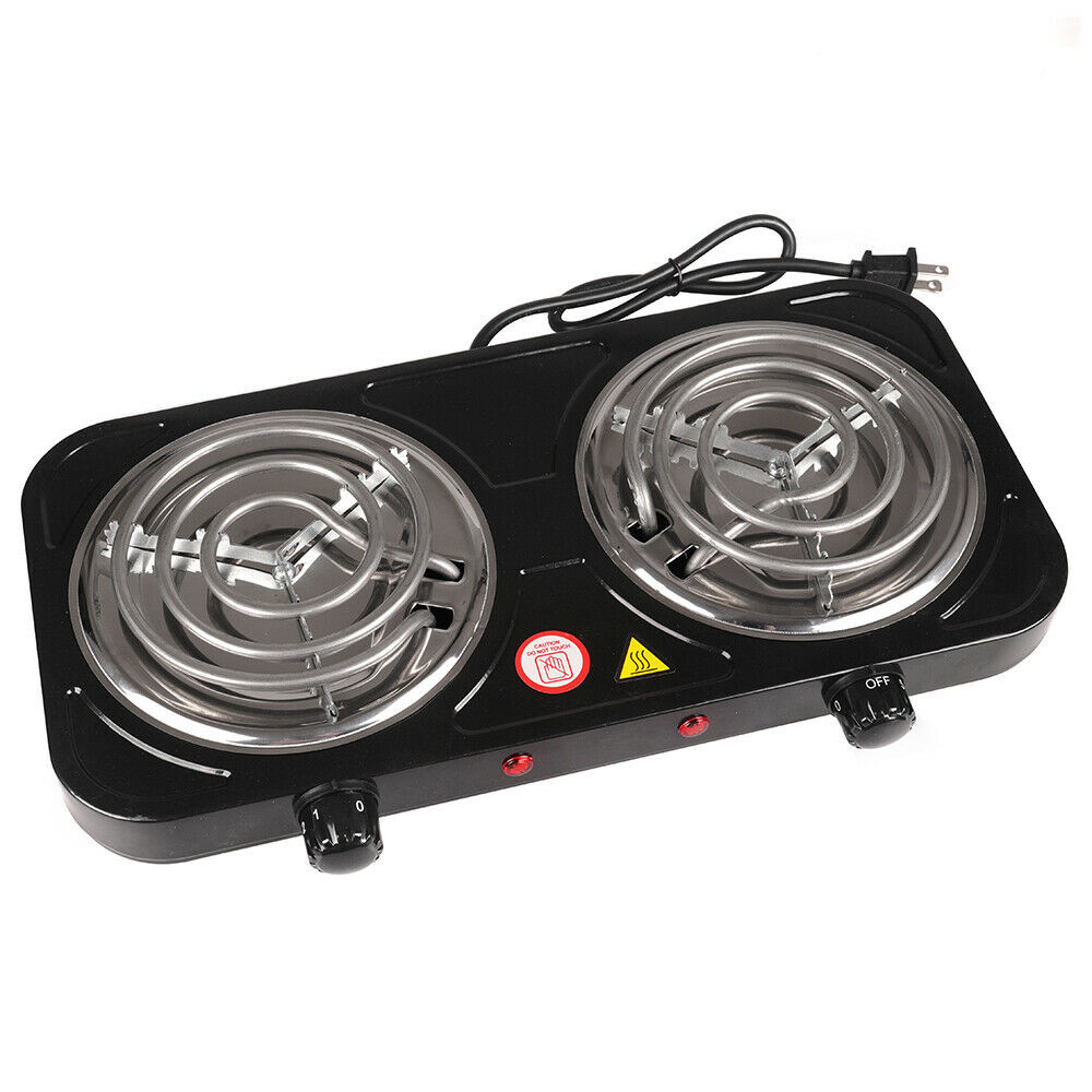 2000W Portable Kitchen Electric Double Burner Hot Plate Cooktop Cooking Stove