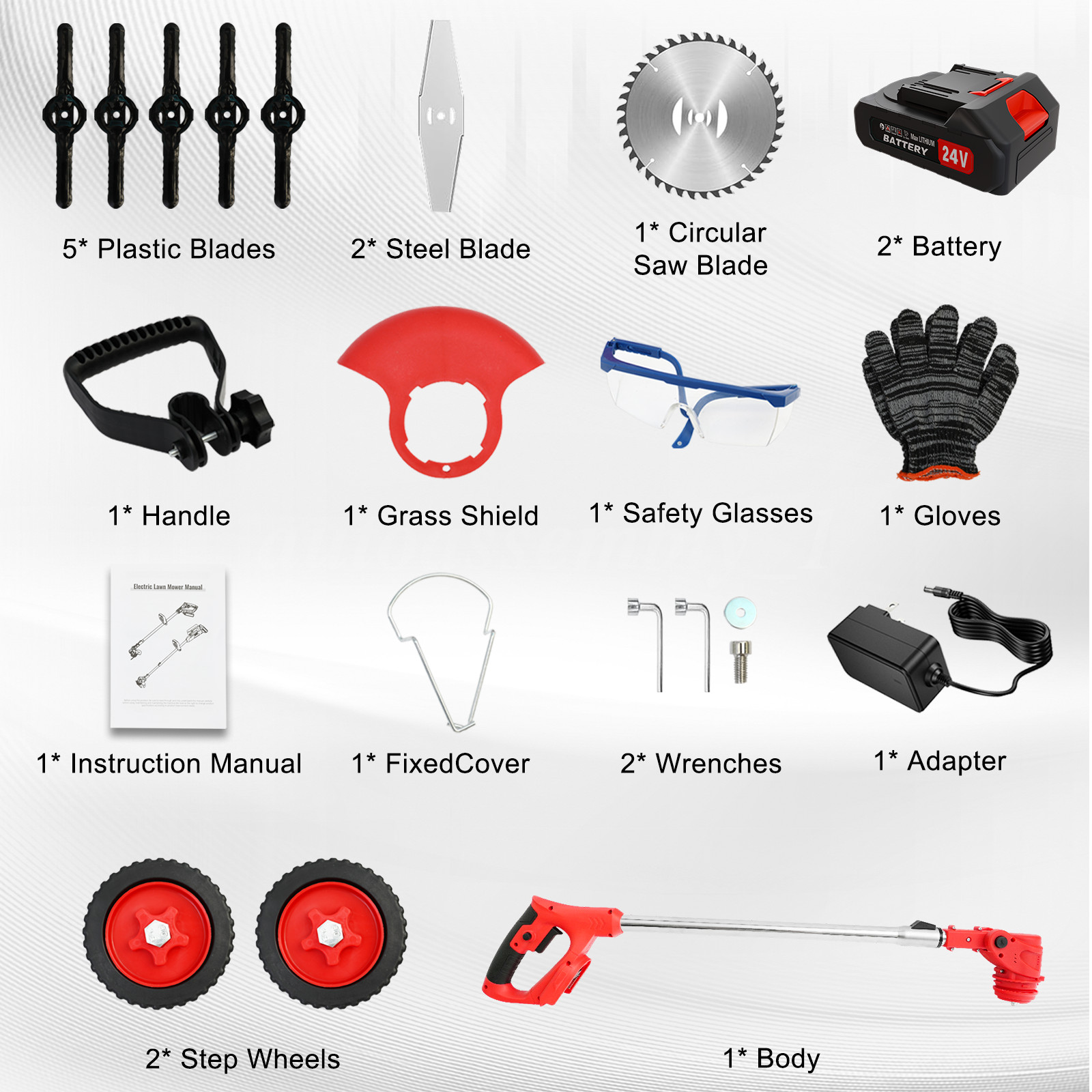 Cordless String Trimmer, Edger WeedWhacker Grass Eater Lawn Cutter 3.0ah Battery