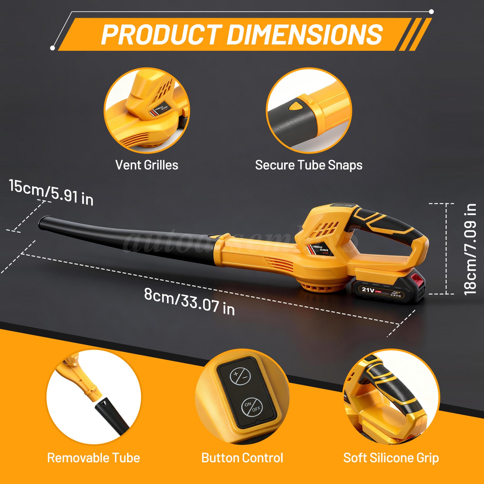 Cordless Leaf Blower, Electric with 2 Batteries, 6 Speeds & Charger Included NEW