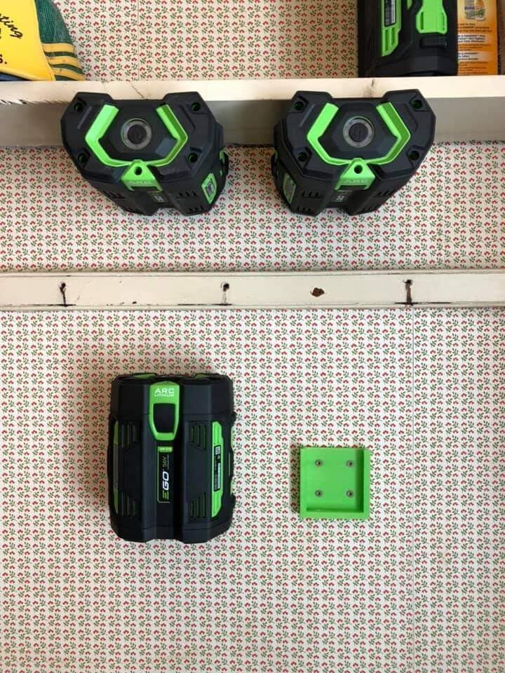 **2 Pack** GREEN EGO 56V Battery Wall/Under Shelf Holder Mount