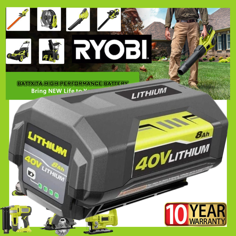 For Ryobi 40V 8Ah Lithium Ion Battery 40-Volt OP40605VNM OP40602 High Capacity