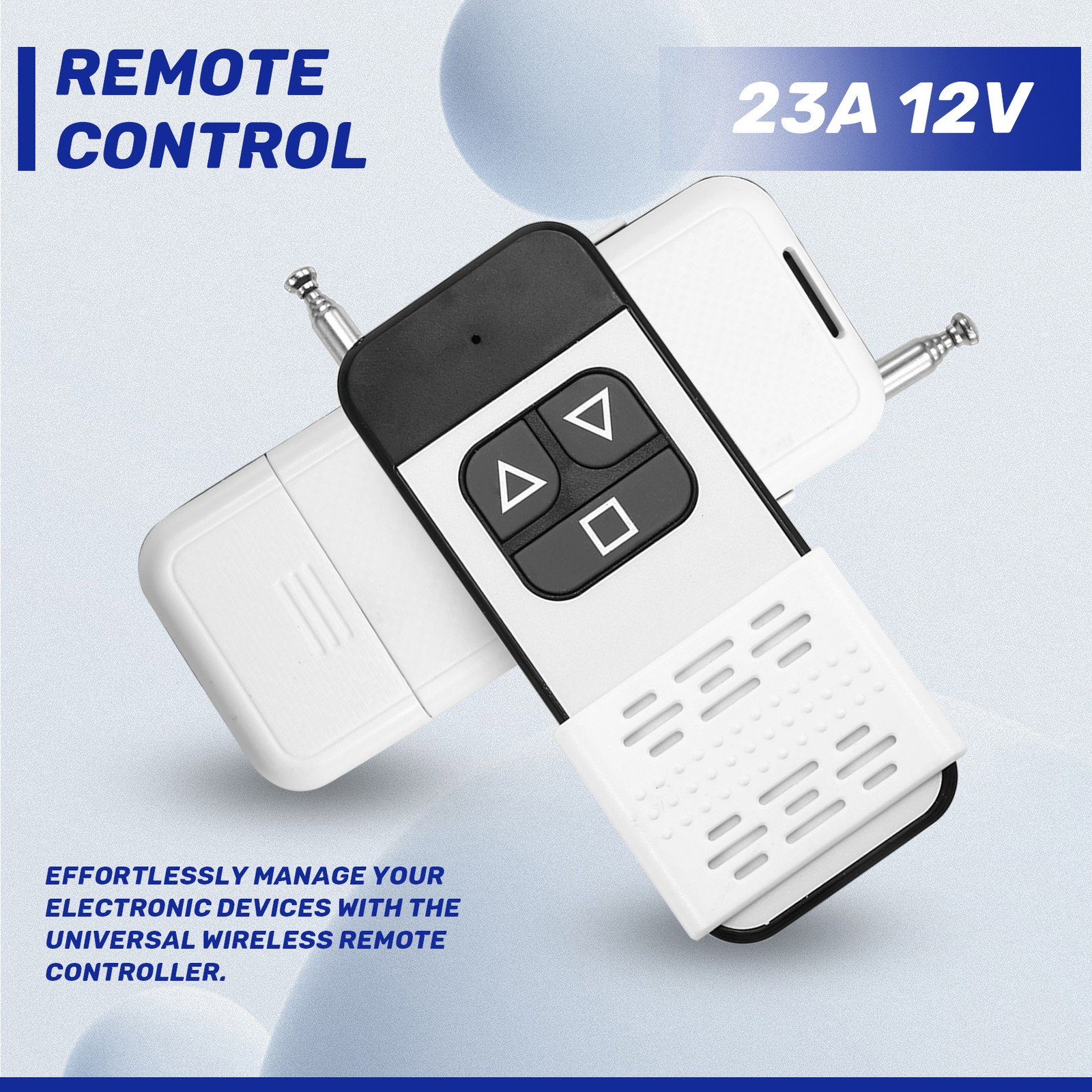 2Pcs 433Mhz Universal Remote Control 3 Buttons 1000M Transmitter Device7499