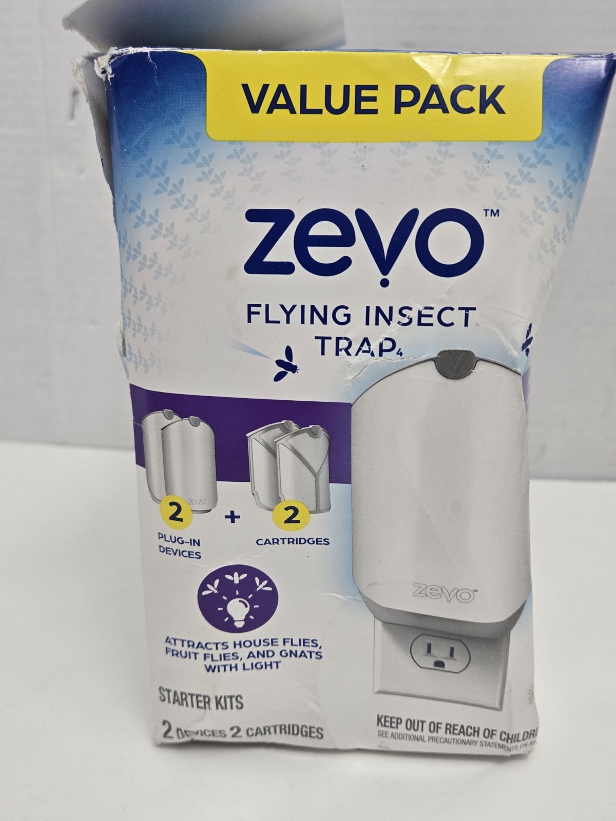 Zevo Flying Insect Trap Value Pack 2 Plug-in Devices & 2 Refill Cartridges